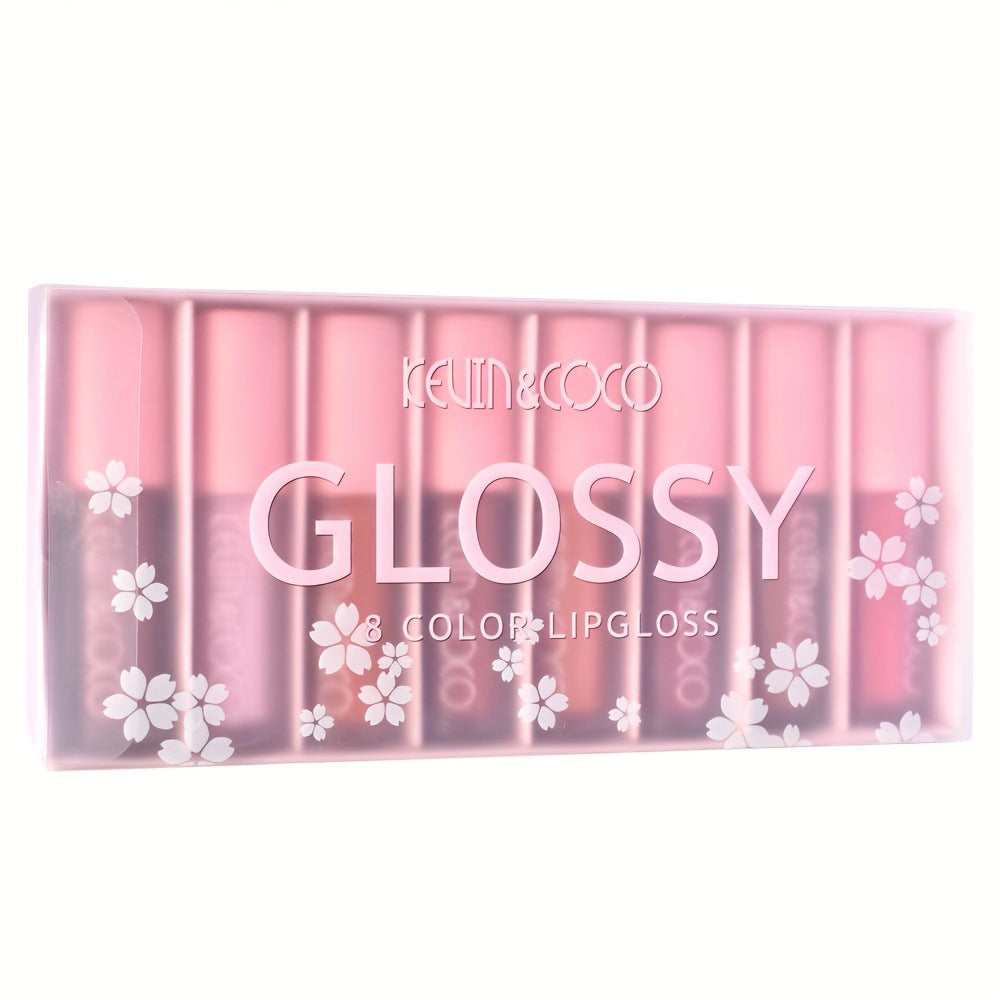 KEVIN & COCO Non-stick Cup Lip Gloss Mirror Water Gloss High Value Glass Lip Pearlescent Dudu Lip Liquid Lipstick Set
