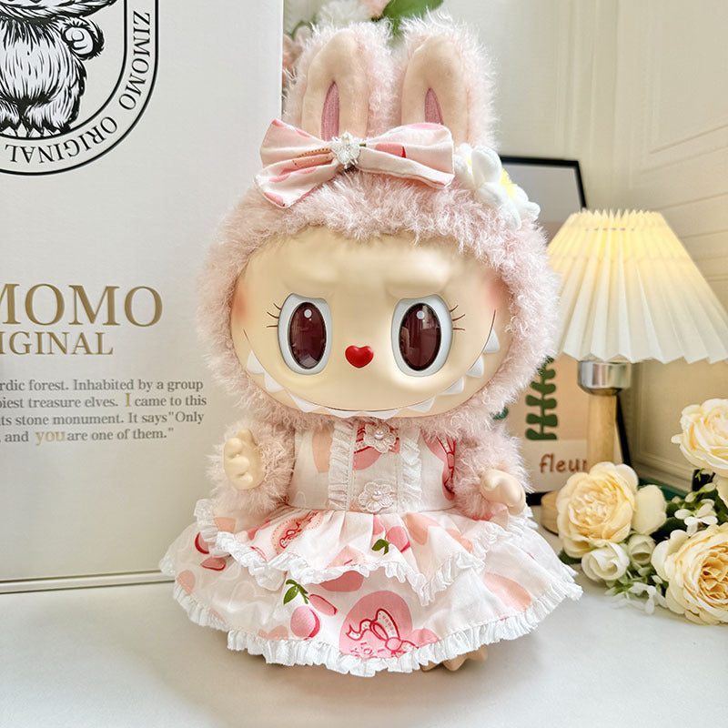 38Cm Labubu plush doll clothes for Labubu doll clothes MOKOKO sweetheart spring overalls