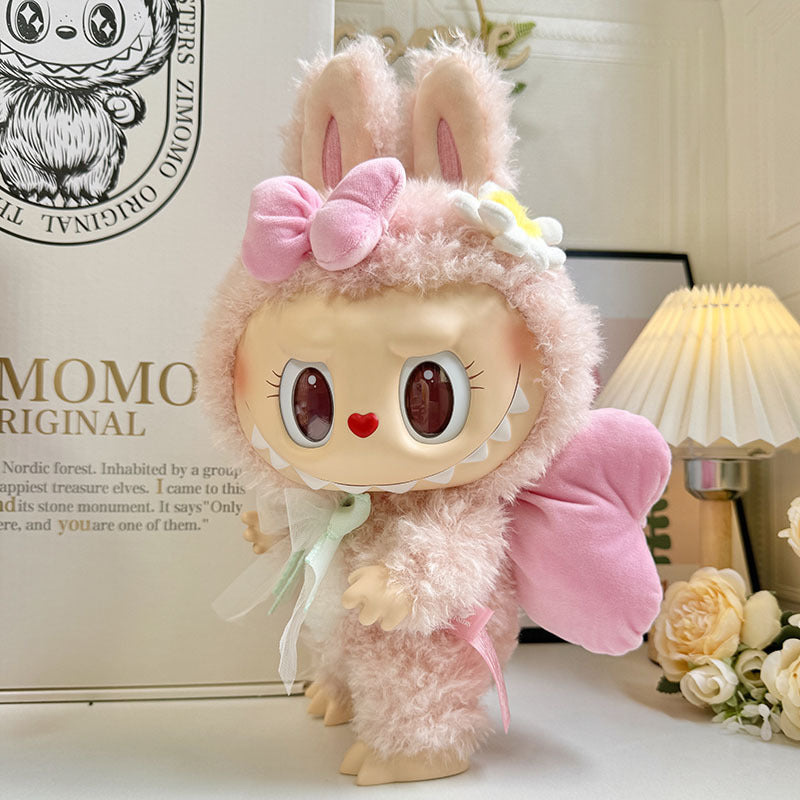 38Cm Labubu plush doll clothes for Labubu doll clothes MOKOKO sweetheart spring overalls