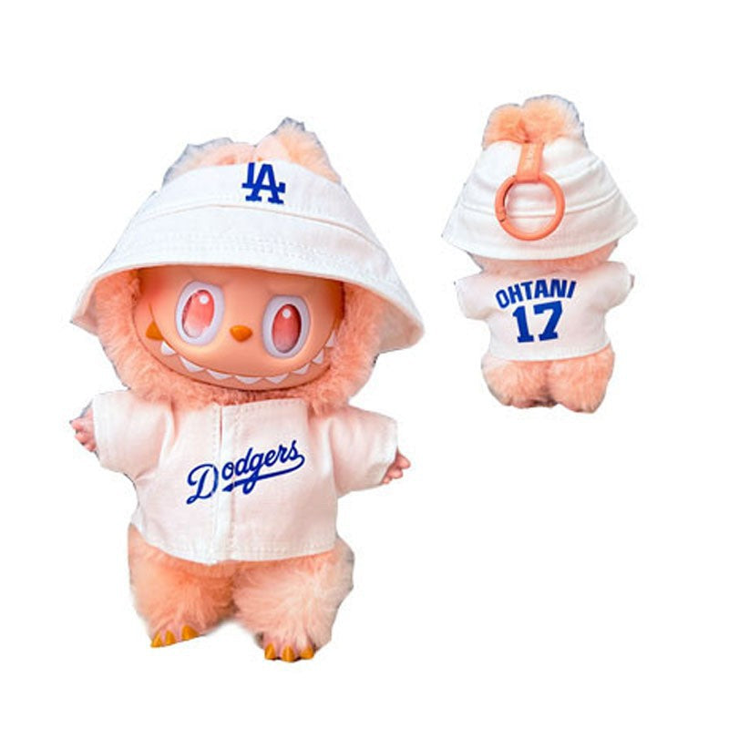 The first, second and third generation keychain Labubu clothes pendant Labubu baby clothes trendy sweater overalls set is cute.