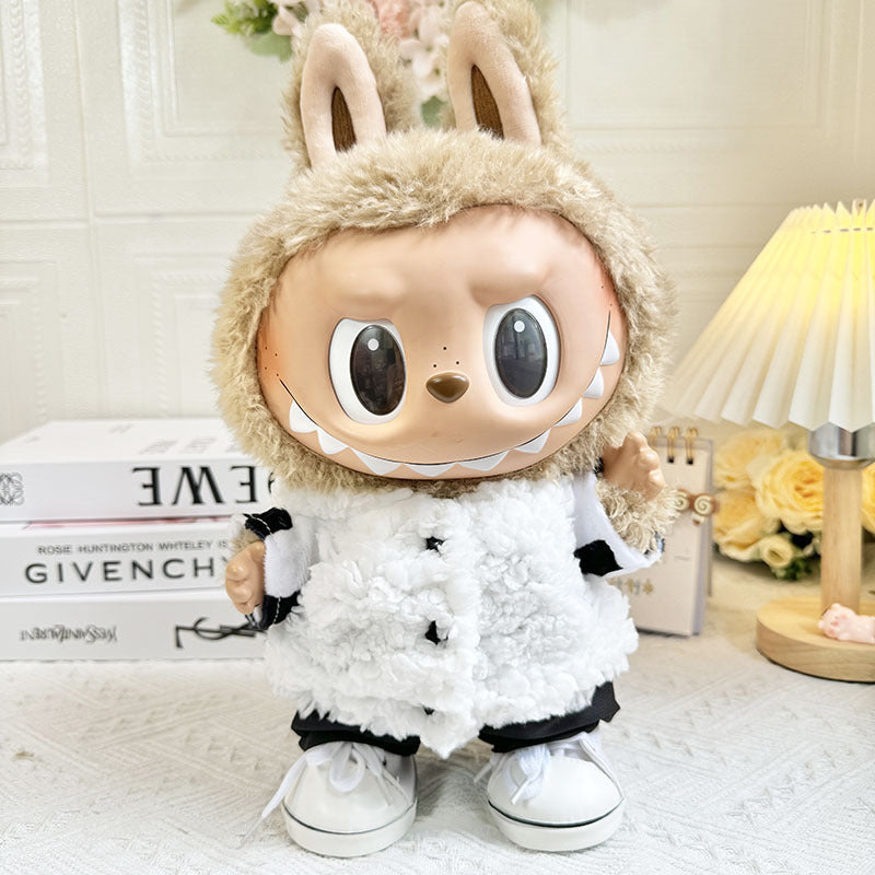 38Cm Labubu vinyl plush doll clothes for Labubu doll clothes cow coat blue bear sweater