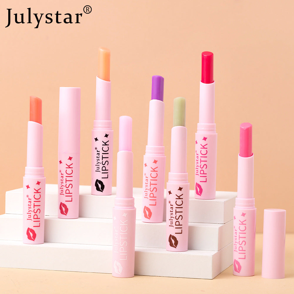 Julystar Lip Color Changing Lip Balm Lip Pattern Moisturizing Hydrating Contains Vitamin E Fruit Flavor Temperature Changing Lipstick