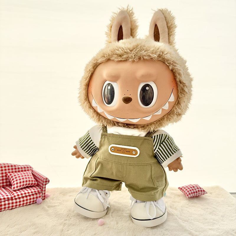 38Cm Labubu plush doll clothes for Labubu sweetheart doll baby clothes casual jacket set cute