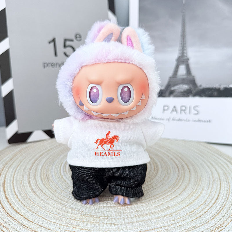 The first, second and third generation Labubu clothes pendant Labubu sitting baby clothes LA baseball sports suit is trendy and cute