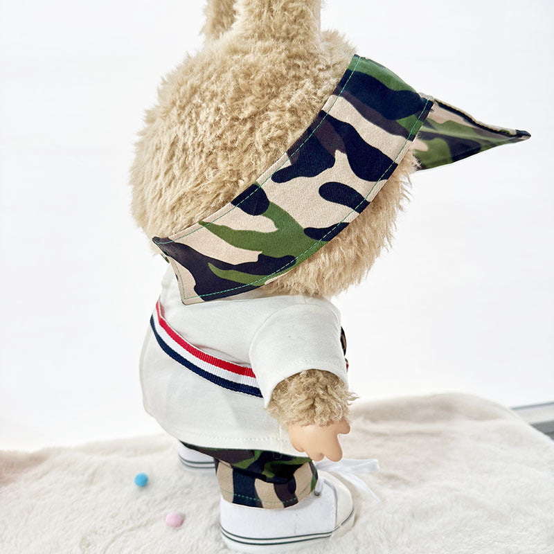 38Cm Labubu plush doll clothes for Labubu doll baby clothes sweetheart cool camouflage suit cute