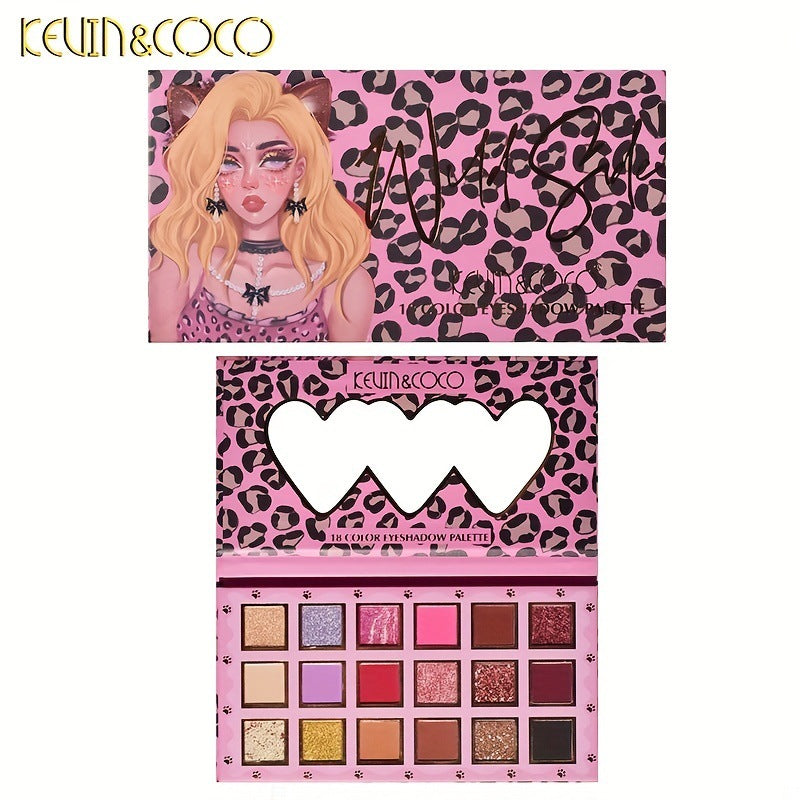 KEVIN & COCO18 color eyeshadow disc, beaded matte, high-value girl eyeshadow comes with it.