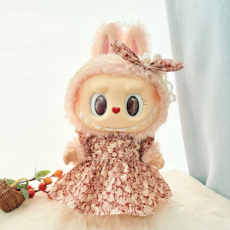 38Cm Labubu plush doll clothes for Labubu doll clothes MOKOKO sweetheart children's fun flower and fruit skirt