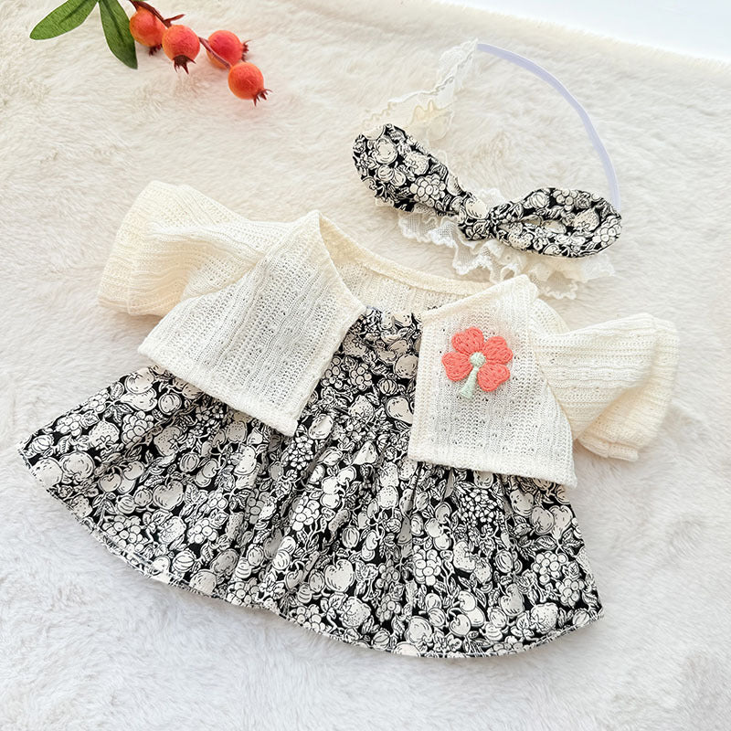 38Cm Labubu plush doll clothes for Labubu doll clothes MOKOKO sweetheart children's fun flower and fruit skirt