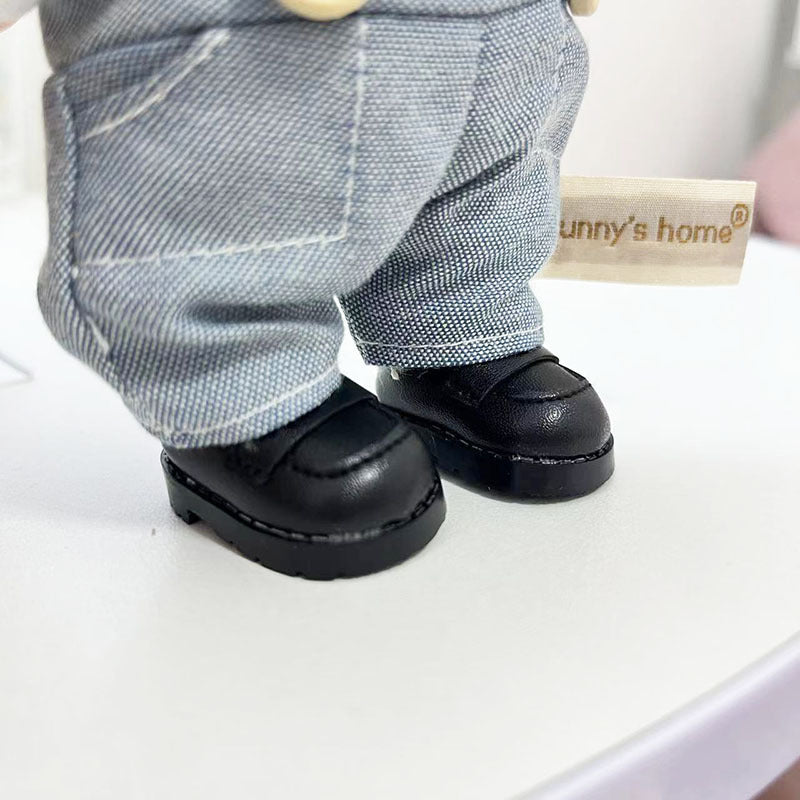 17Cm pendant, rabub clothes, premium gray sports wear, two-piece set, keychain labubu doll clothes, cute.