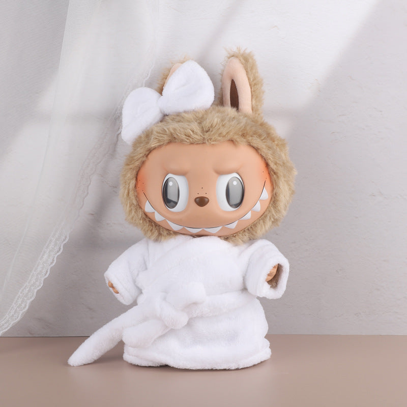 38Cm Labubu vinyl plush doll clothes for Labubu doll clothes striped animal shirt set cute