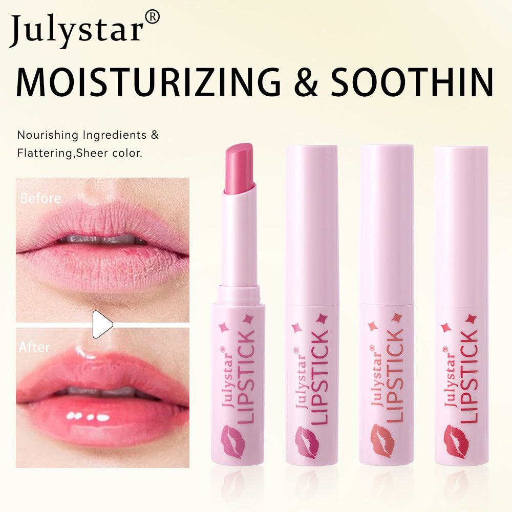 Julystar Lip Color Changing Lip Balm Lip Pattern Moisturizing Hydrating Contains Vitamin E Fruit Flavor Temperature Changing Lipstick