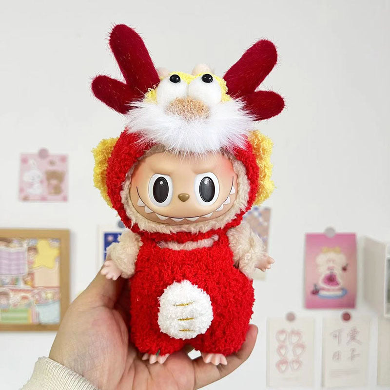 17Cm blind box Rab cloth for pure handmade series Year of the Dragon suit onesie suit labubu pendant clothes