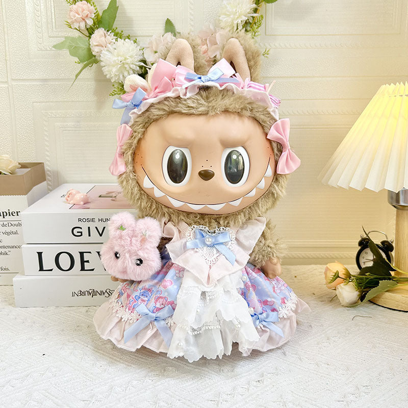 38Cm Labubu vinyl plush doll clothes for Labubu doll clothes summer pipa clothes set cute