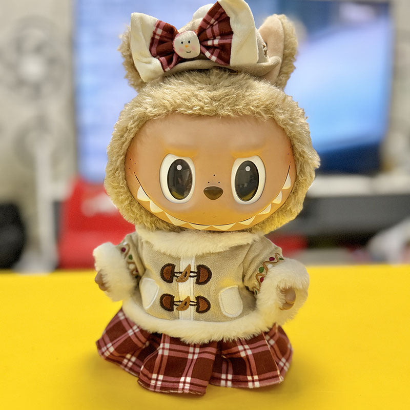 38Cm Labubu plush doll clothes for Labubu doll clothes Christmas suit Casual bear sweater