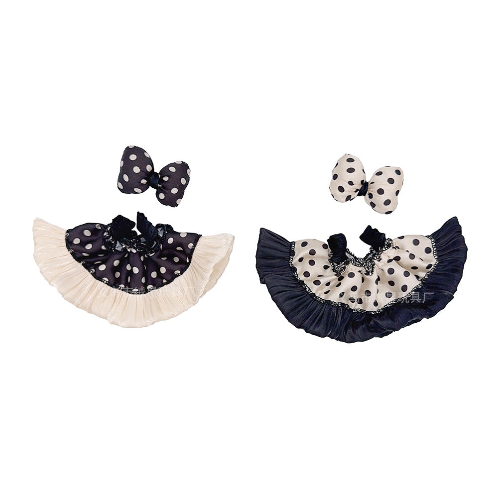 New labubu baby clothes set creative wear rabub clothes skirt bow two-piece set doll accessories