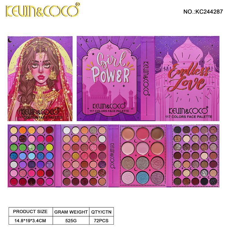 KEVIN & COCO117 color eyeshadow disc, blush, high-gloss grooming integrated disc, pearlescent, shallot, matte earth color, beautiful