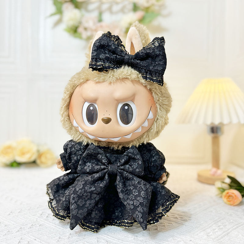 38Cm rabub vinyl plush doll clothes Labubu doll for Phnom Penh dress three-piece set cute