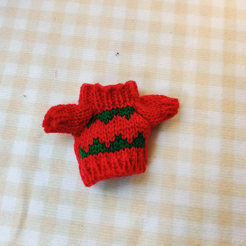 17Cm blind box rabub sweater pants macaron labubu pendant doll knitted sweater new year sweater cute