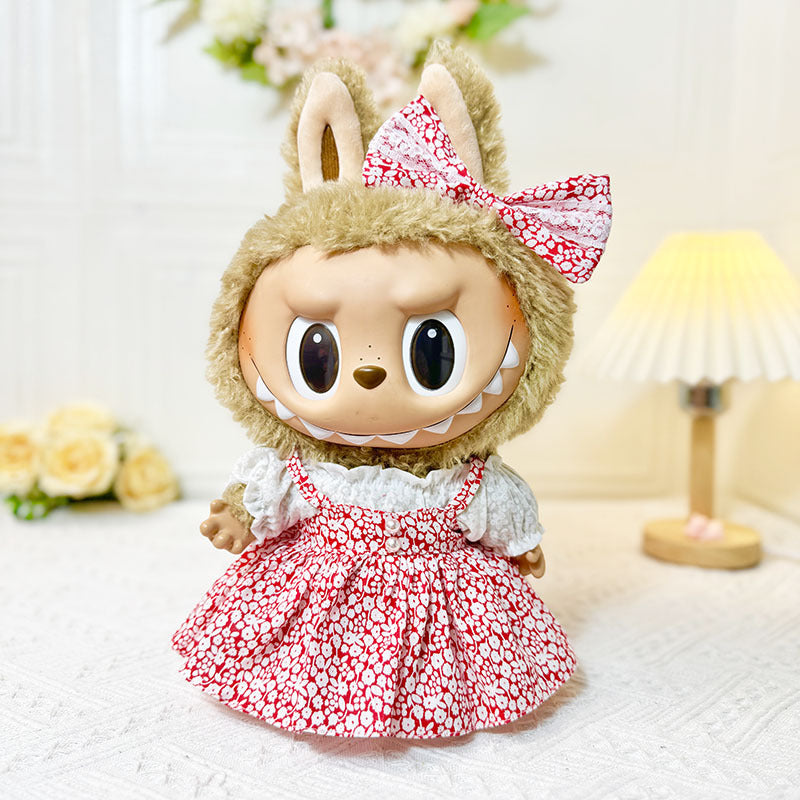 38Cm Labubu vinyl plush doll clothes for Labubu doll clothes summer pipa clothes set cute
