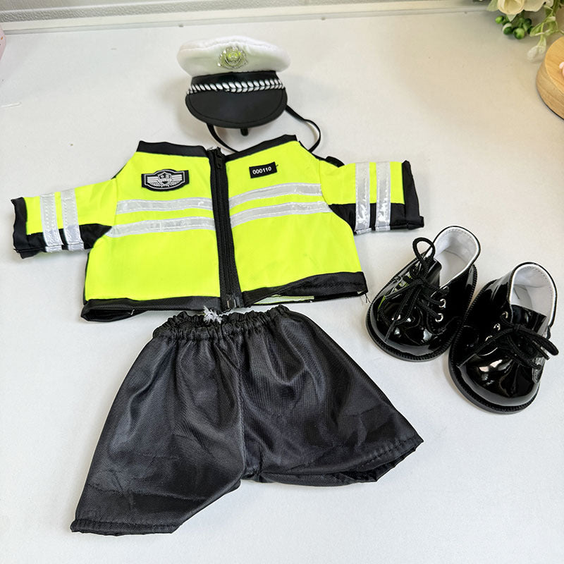 38Cm Labubu plush doll clothes for Labubu doll clothes Traffic uniform suit Cool handsome cute