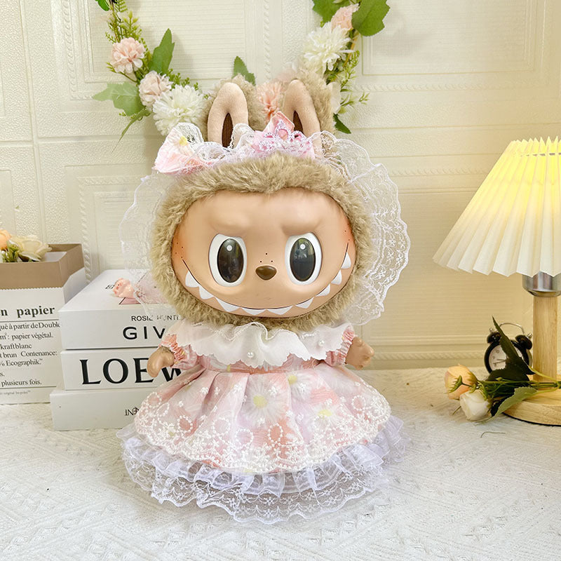 38Cm Labubu vinyl plush doll clothes for Labubu doll clothes summer pipa clothes set cute