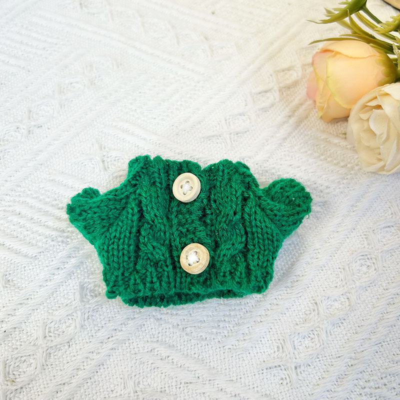 17Cm blind box rabub sweater pants macaron labubu pendant doll knitted sweater new year sweater cute