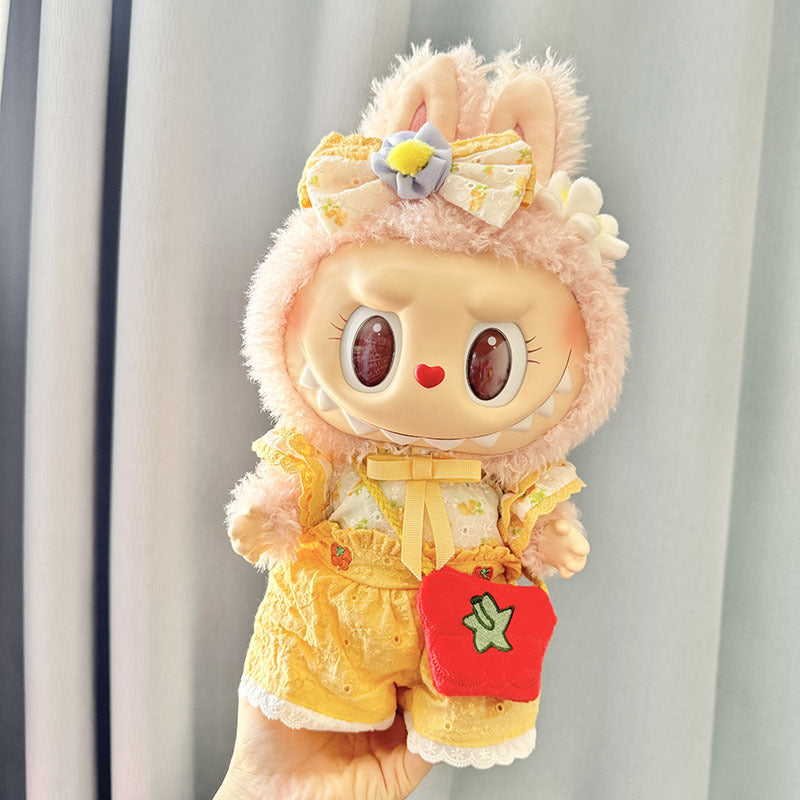 38Cm Labubu Plush Doll Dress for Labubu Doll MOKOKO Sweetheart 2024 Yellow Summer Belle