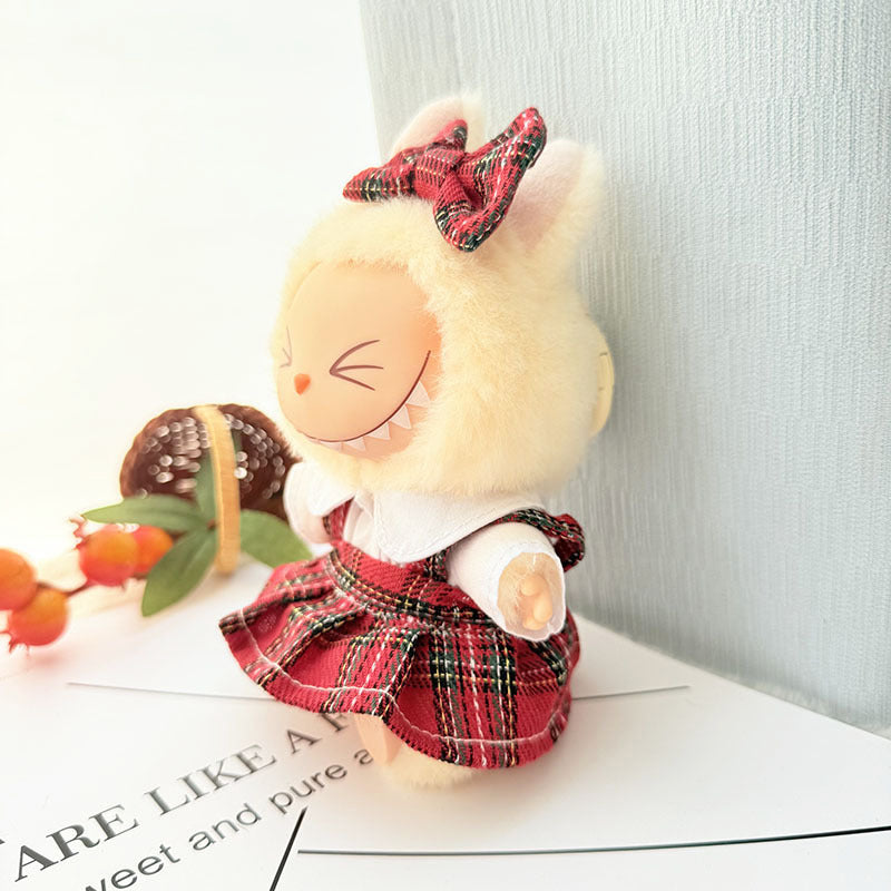 17Cm Labubuwa clothes LABUBU blind box sitting party one two three generations cute sweetheart Sugra dress cute