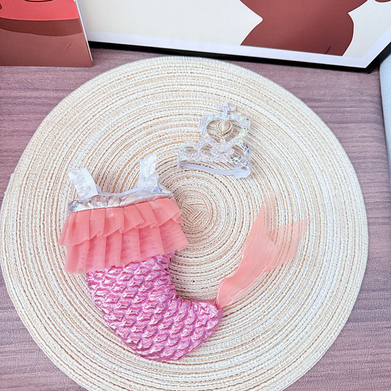 17Cm Labubuwa clothes LABUBU blind box sitting party one two three generation mermaid suit cute cute