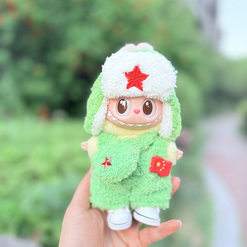 The first, second and third generation keychain Labubu clothes pendant Labubu baby clothes satchel small Lei Feng suit is cute and cute