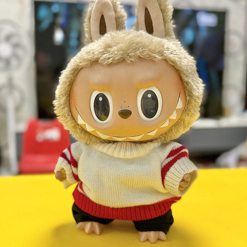 38Cm Labubu plush doll clothes for Labubu doll clothes Christmas suit Casual bear sweater
