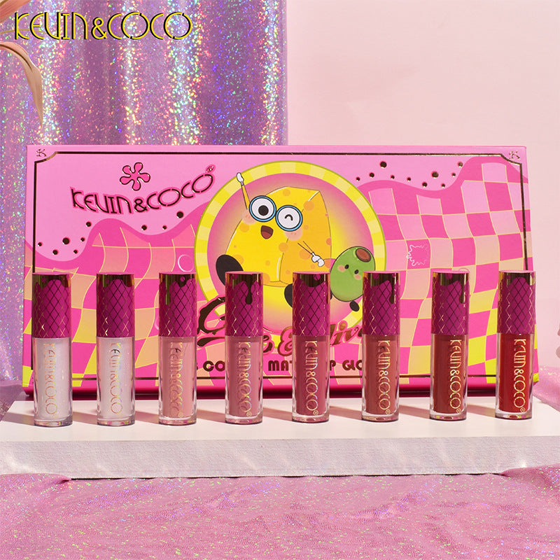 KEVIN & COCO 8-color velvet matte lip gloss lipstick cartoon cute wind girl heart