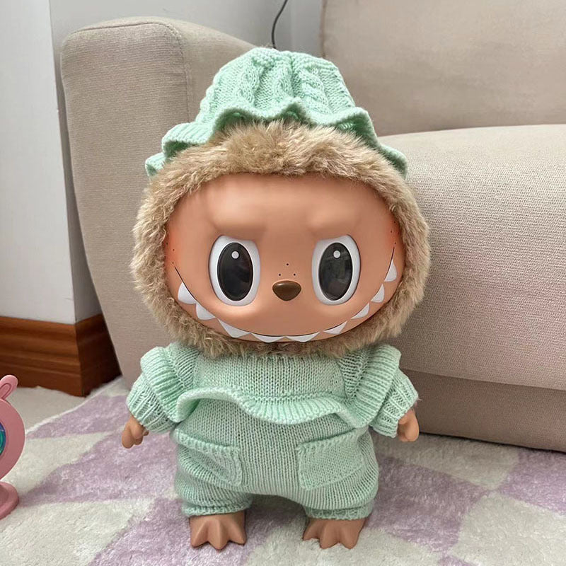 38Cm Labubu Vinyl Plush Doll Labubu Time to Chill Doll Dinosaur onesie