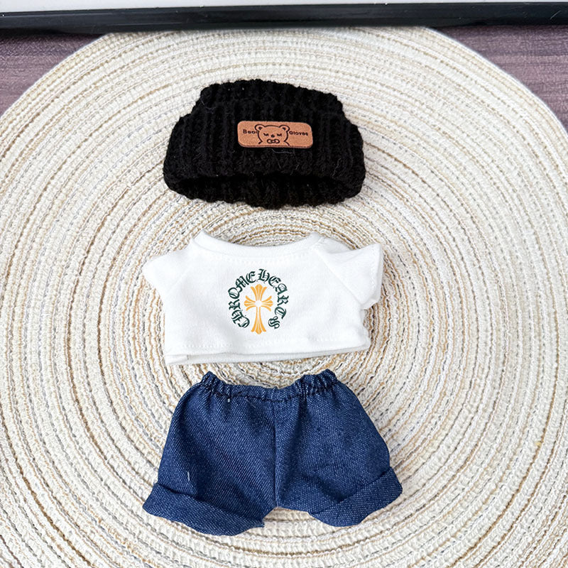 The first, second and third generation keychain Labubu clothes pendant Labubu baby clothes cool street style suit cute