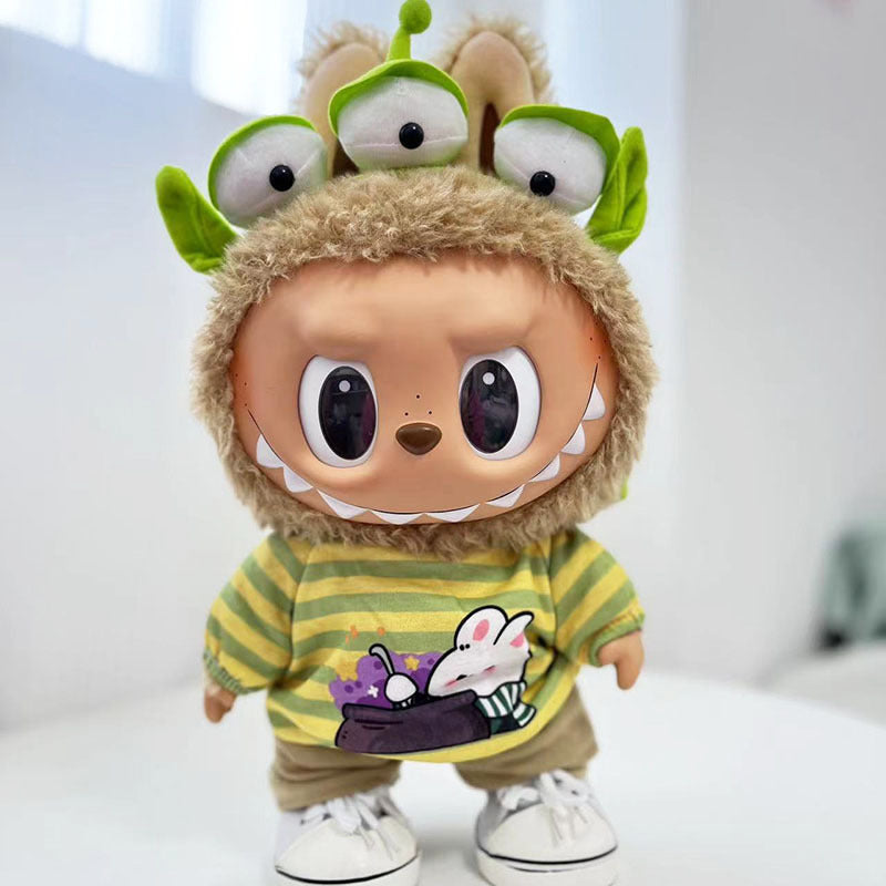 38Cm Labubu vinyl plush doll clothes for Labubu doll clothes summer pipa clothes set cute