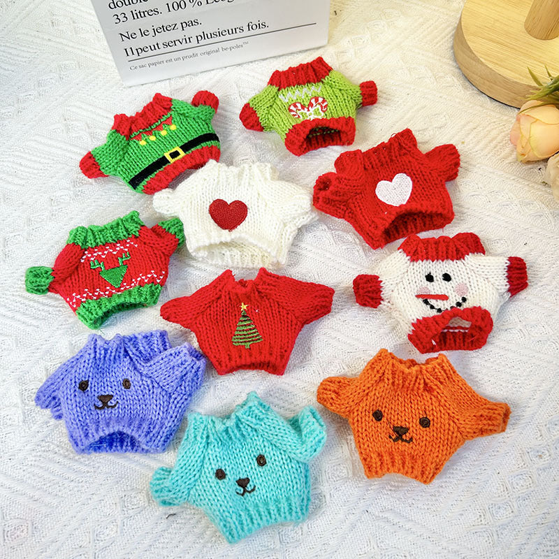 17Cm blind box rabub sweater pants macaron labubu pendant doll knitted sweater new year sweater cute
