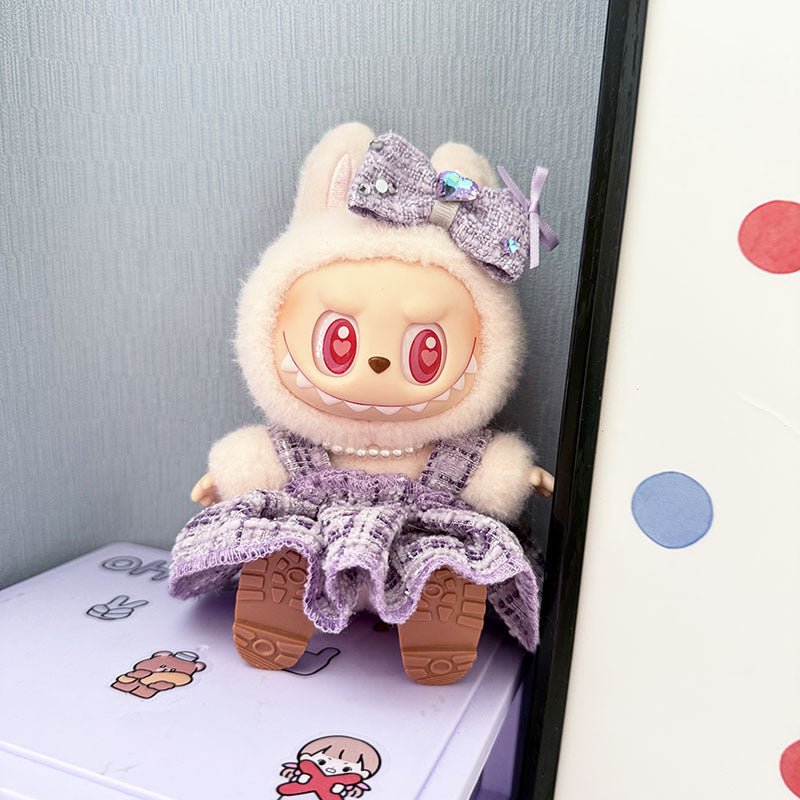 The first, second and third generation keychain Labubu clothes pendant Labubu baby clothes high-end small pendulum fragrant skirt set lady