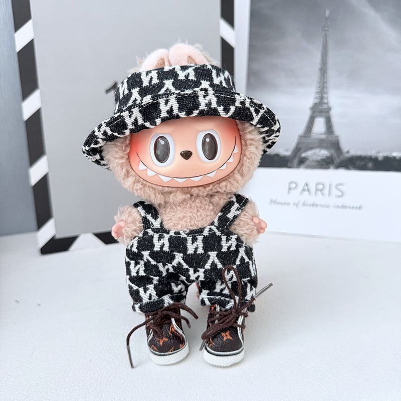 The first, second and third generation Labubu clothes pendant Labubu sitting baby clothes NY overalls sports suit is trendy and cute