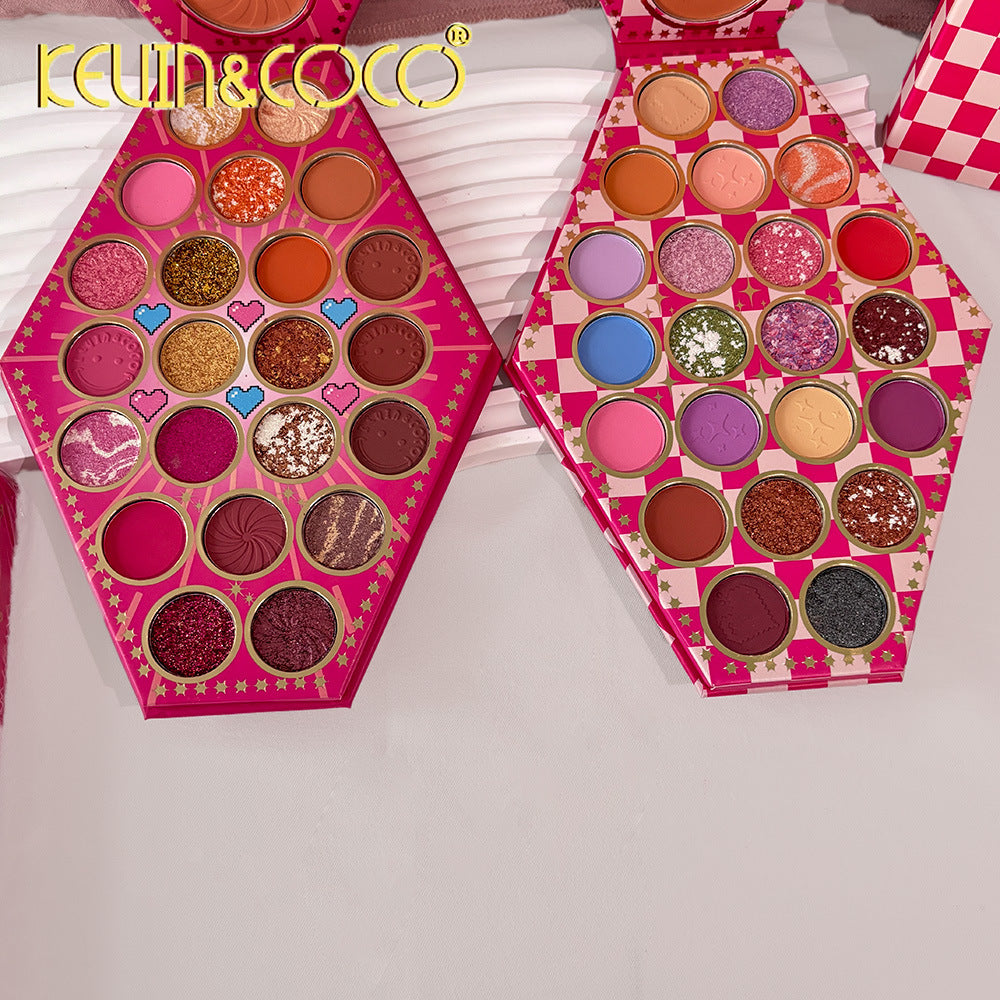 KEVIN & COCO 28-color eyeshadow disc, bead matte earth color, joint name, brightening highlight powder