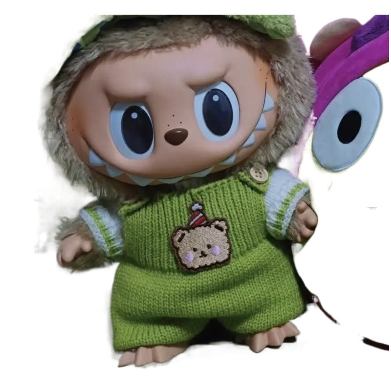 38Cm Labubu doll clothes Hamburger tote bag Yeti set Labubu doll replacement baby clothes cute
