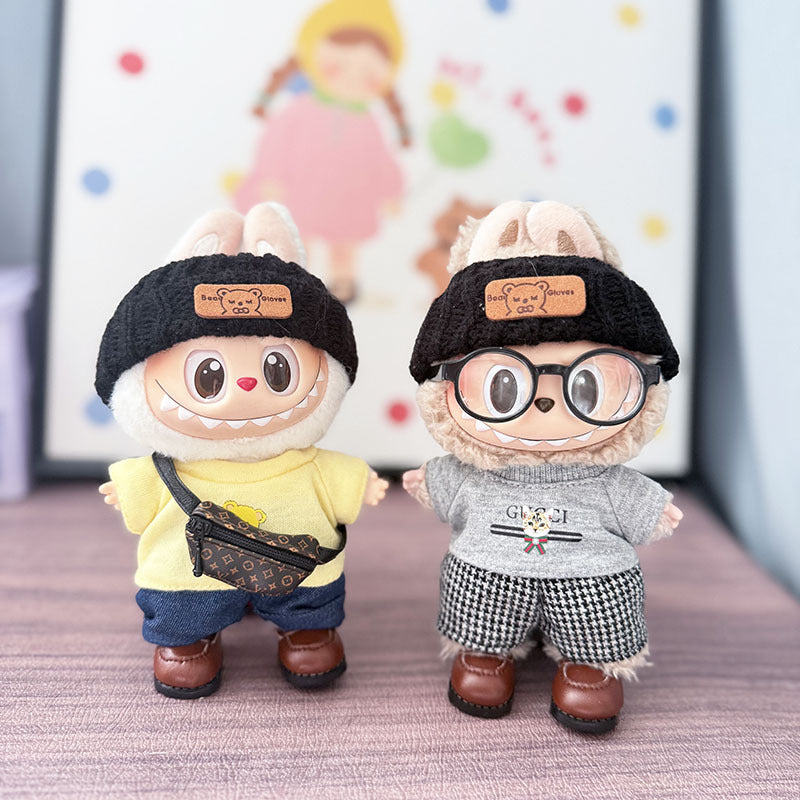 The first, second and third generation keychain Labubu clothes pendant Labubu baby clothes cool street style suit cute
