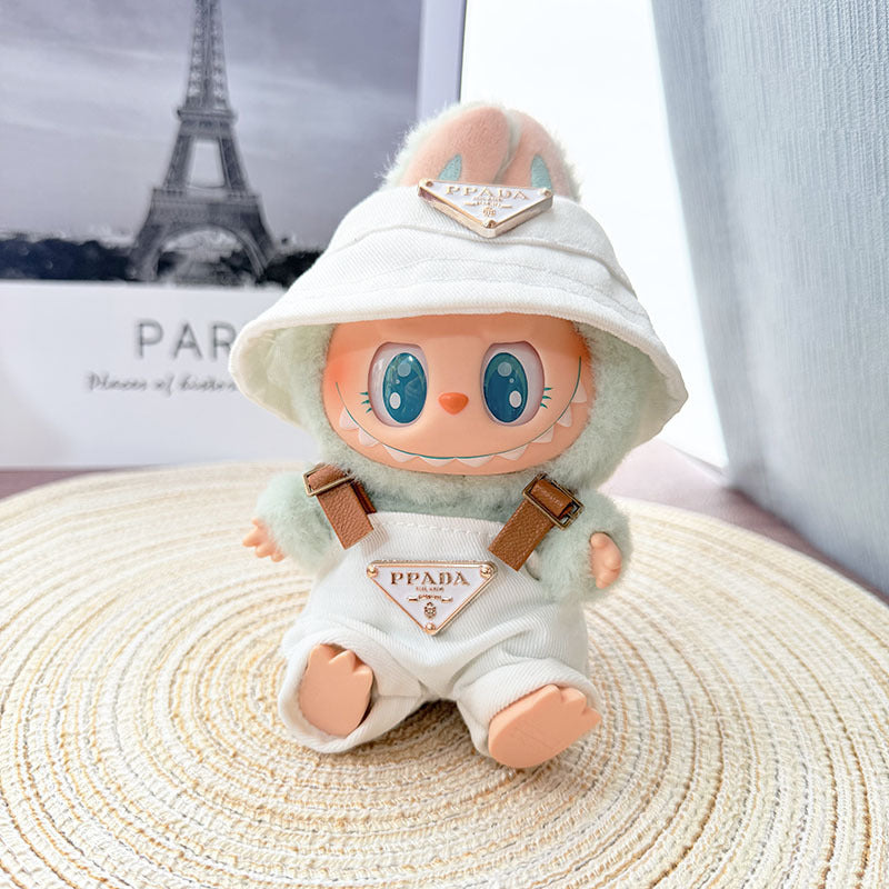 The first, second and third generation Labubu clothes pendant Labubu sitting baby clothes NY overalls sports suit is trendy and cute