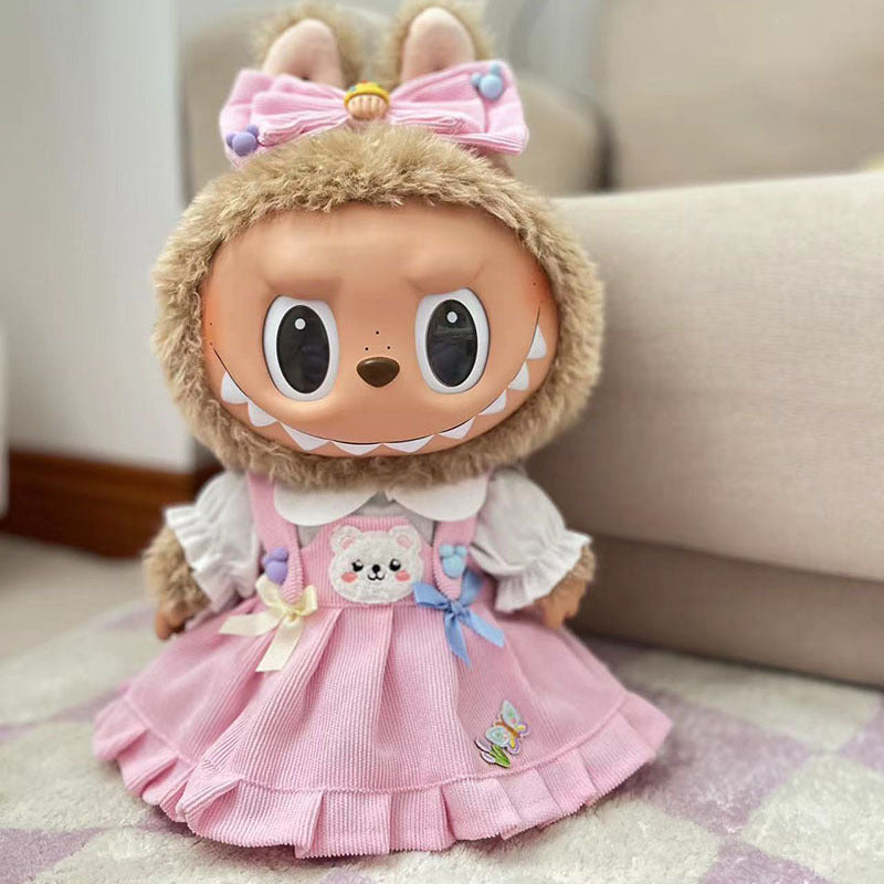 38Cm Labubu vinyl plush doll clothes for Labubu doll clothes summer pipa clothes set cute