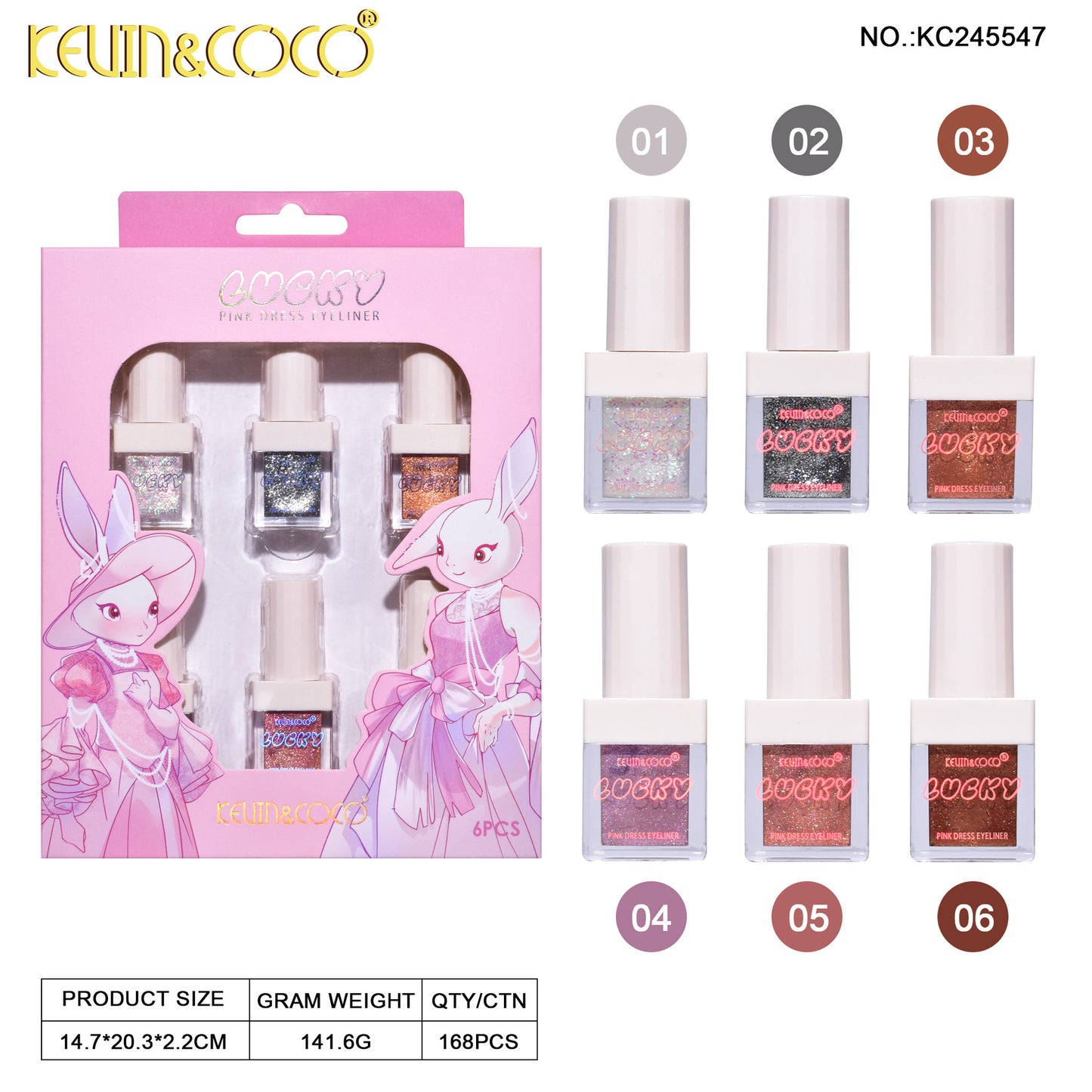 KEVIN & COCO 6 Pack Dress Rabbit Eyeliner