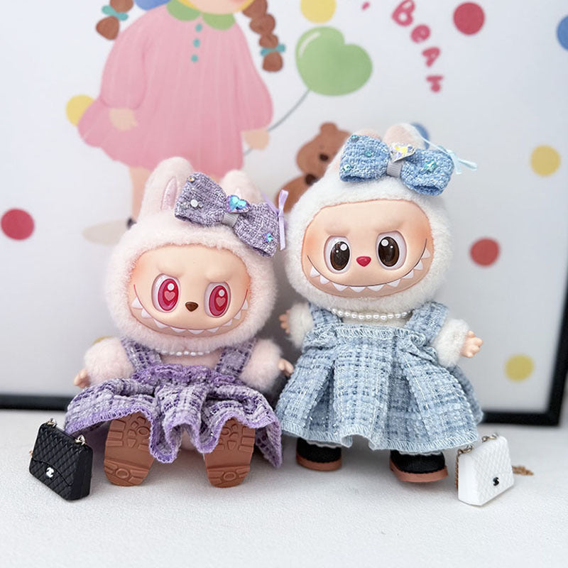 The first, second and third generation keychain Labubu clothes pendant Labubu baby clothes high-end small pendulum fragrant skirt set lady