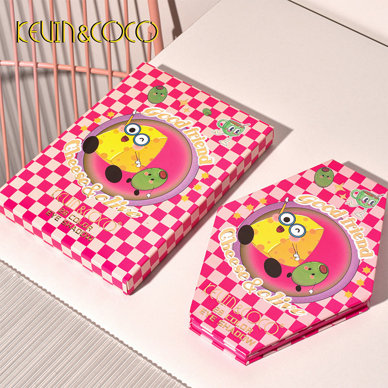 KEVIN & COCO 28-color eyeshadow disc, bead matte earth color, joint name, brightening highlight powder