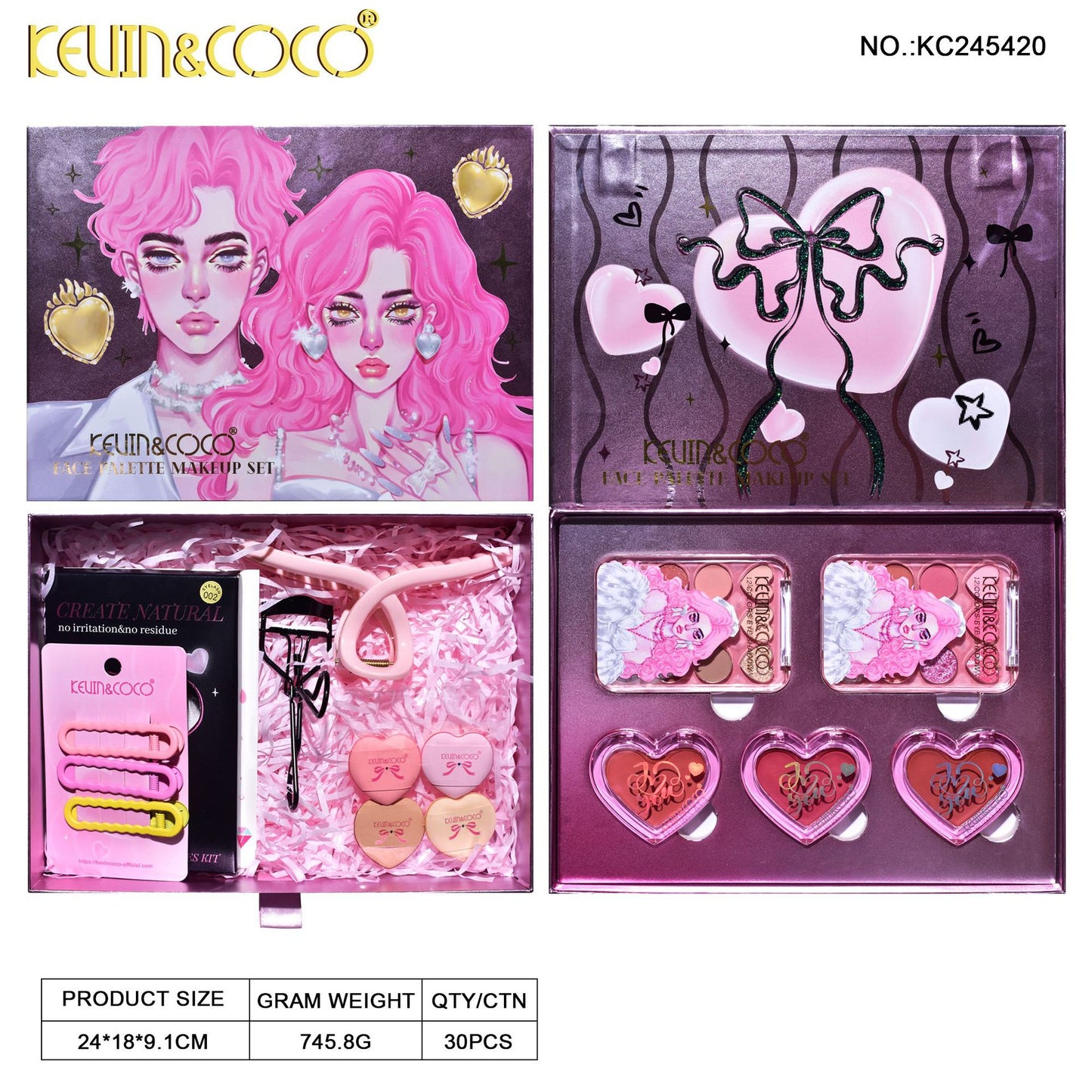 KEVIN & COCO Valentine's Day Collection Starlight Love Double Drawer Set Eyeshadow Blush