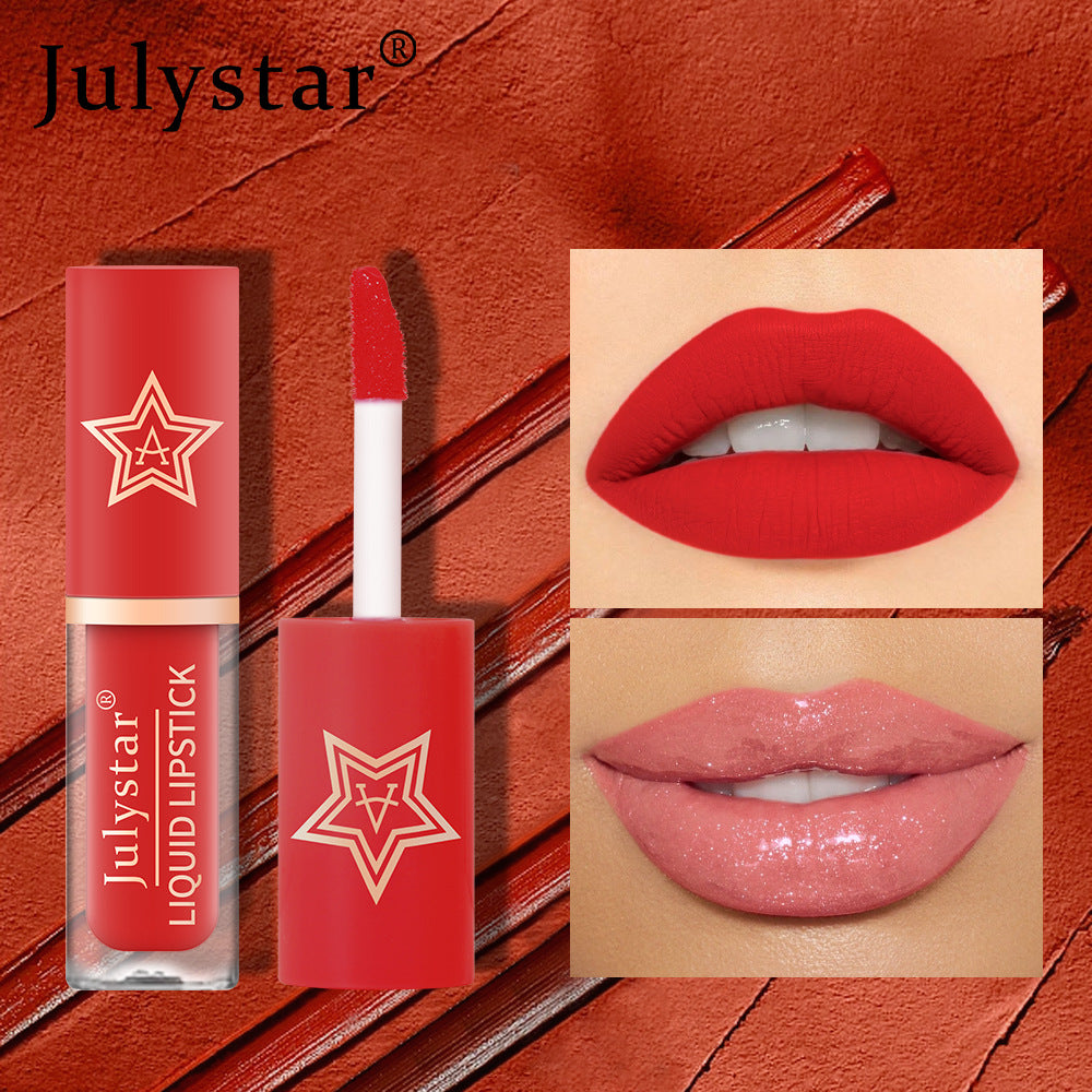 European and American makeup matte non-fading non-stick cup lip glaze kit natural three-dimensional hydrating and long-lasting lipstick set