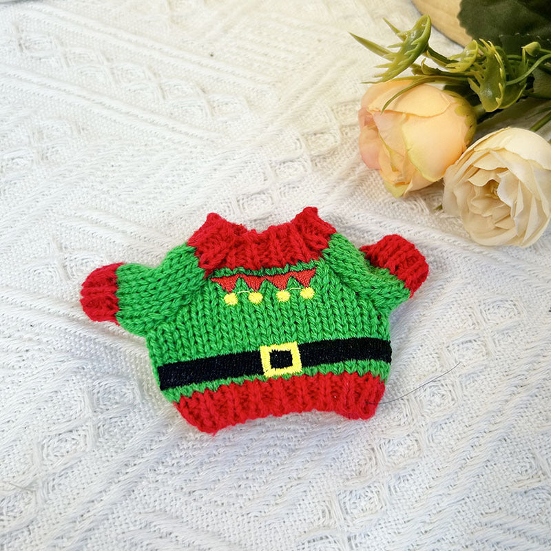 17Cm blind box rabub sweater pants macaron labubu pendant doll knitted sweater new year sweater cute