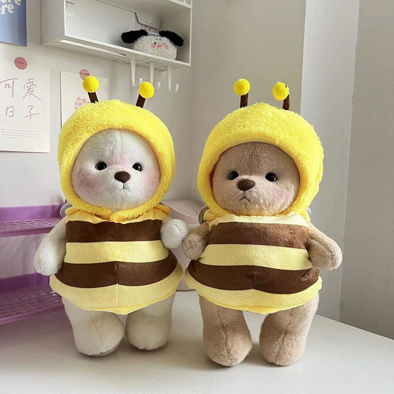 30Cm medium Lena joint bear doll clothes cute bee two-piece set teddy bear Internet celebrity baby clothes cute